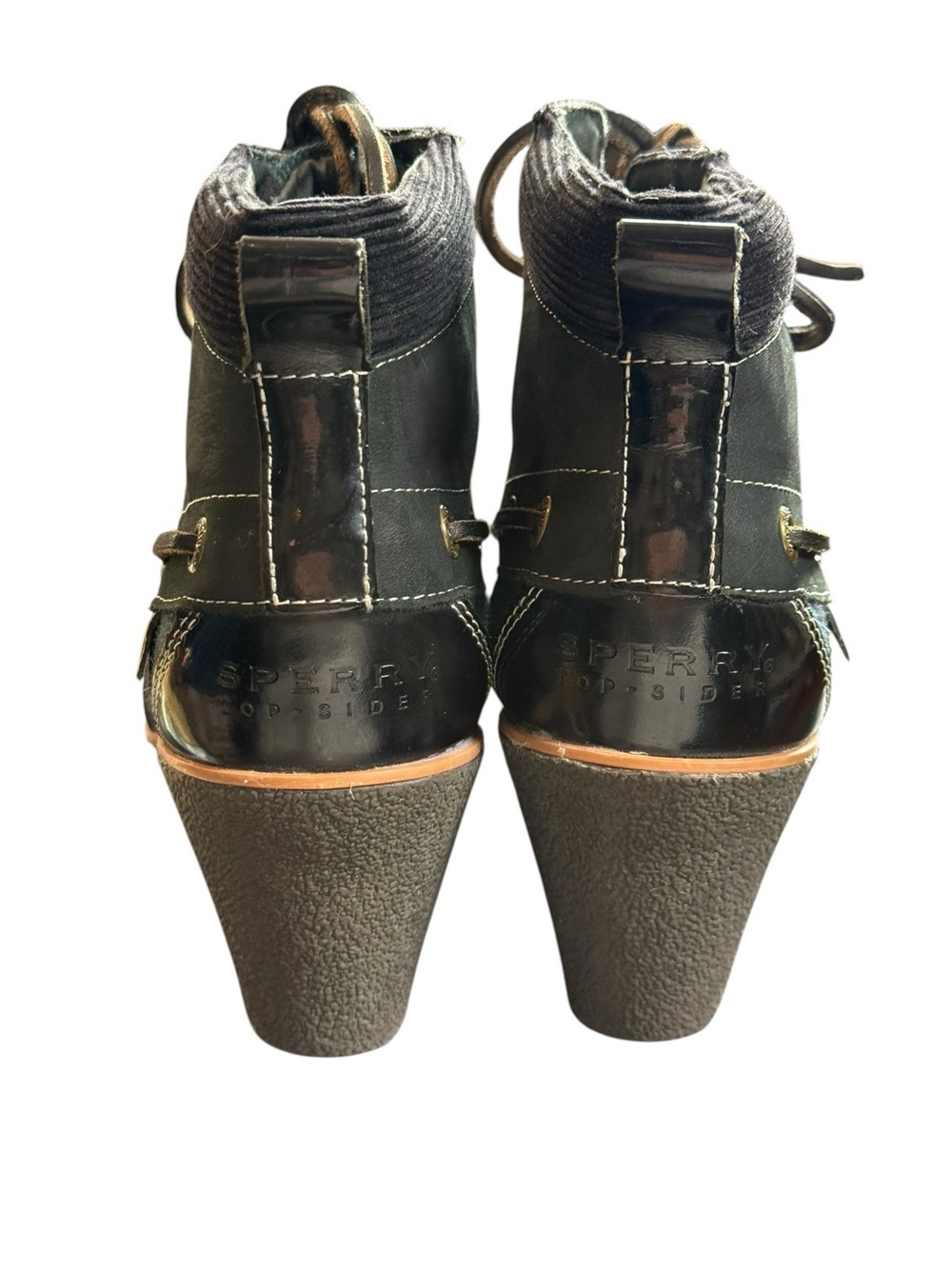 Sperry Top-Sider Waypoint Wedge Ankle Boots Plaid Leather 5M - Picture 7 of 9